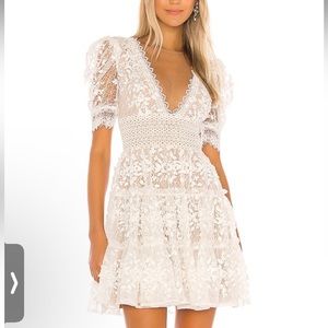 Bronx and Banco lace dress white/nude color dress. size XS